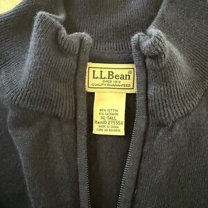 L.L. Bean Men's Dark Gray Zip-Up Sweater